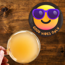 Load image into Gallery viewer, Good Vibes Only 3.5 Inch Round Coasters