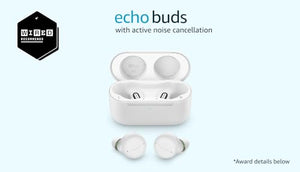 Amazon Echo Buds with Active Noise Cancellation (2021 release, 2nd gen) | Wired charging case | Glacier White