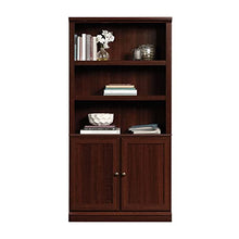 Load image into Gallery viewer, Sauder Miscellaneous Storage Bookcase With Doors/ book shelf, Select Cherry finish
