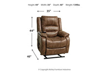 Load image into Gallery viewer, Signature Design by Ashley Yandel Faux Leather Electric Power Lift Recliner for Elderly, Brown
