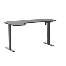 Load image into Gallery viewer, VIVO Electric Height Adjustable L Shaped 58 x 35 inch Corner Standing Desk, Black Reversible Table Top, Black Frame, Workstation with Memory Control Pad, DESK-KIT-1BRB
