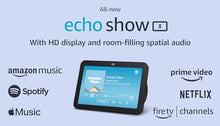 Load image into Gallery viewer, Amazon Echo Show 8 (3rd Gen, 2023 release) | With Spatial Audio, Smart Home Hub, and Alexa | Charcoal
