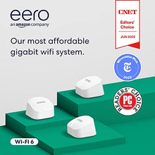 Load image into Gallery viewer, Amazon eero 6+ mesh Wi-Fi router | 1.0 Gbps Ethernet | Coverage up to 4,500 sq. ft. | Connect 75+ devices | 3-Pack | 2022 release
