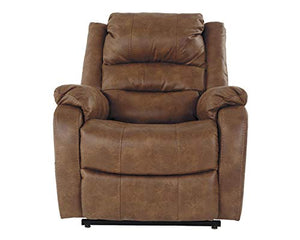 Signature Design by Ashley Yandel Faux Leather Electric Power Lift Recliner for Elderly, Brown