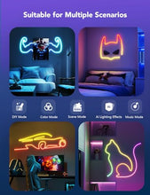 Load image into Gallery viewer, Govee Neon Lights, RGBIC Neon Rope Light 2 Works with Matter, Alexa, Google Assistant, Custom DIY Neon Strip Lights for Bedroom and Wall Decor, Shape Mapping, Softer Material, 16.4ft, White
