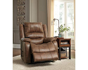 Signature Design by Ashley Yandel Faux Leather Electric Power Lift Recliner for Elderly, Brown