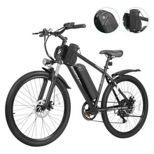 Load image into Gallery viewer, HOVERFLY OUREA Electric Bike 26&quot;, 750W Peak Motor Mountain Ebike, Up to 40 Miles 20MPH Removable Battery, 7-Speed and Shock Absorber, Electric Commuter Bike for Adults Black
