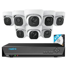 Load image into Gallery viewer, REOLINK 4K Security Camera System Wired, 8pcs H.265 Dome 4K PoE Cameras for Home Security Outdoors, Smart Person Vehicle Detection, 16CH NVR with 4TB HDD for 24-7 Recording, RLK16-800D8
