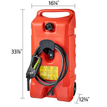 Load image into Gallery viewer, Scepter Flo N&#39; Go Duramax 14 Gallon Portable Gas Fuel Tank Container Caddy with LE Fluid Transfer Siphon Pump and 10 Foot Long Hose, Red
