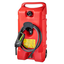 Load image into Gallery viewer, Scepter Flo N&#39; Go Duramax 14 Gallon Portable Gas Fuel Tank Container Caddy with LE Fluid Transfer Siphon Pump and 10 Foot Long Hose, Red
