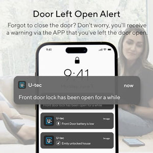 ULTRALOQ U-Bolt Pro WiFi Smart Lock with Door Sensor, 8-in-1 Keyless Entry Door Lock with Built-in WiFi,Fingerprint ID,App Remote Control,Auto Unlock,Door Status Alert,WiFi Deadbolt Door Lock