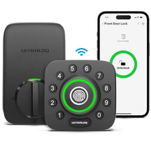 Load image into Gallery viewer, ULTRALOQ U-Bolt Pro WiFi Smart Lock with Door Sensor, 8-in-1 Keyless Entry Door Lock with Built-in WiFi,Fingerprint ID,App Remote Control,Auto Unlock,Door Status Alert,WiFi Deadbolt Door Lock
