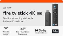 Load image into Gallery viewer, Amazon Fire TV Stick 4K Max streaming device, supports Wi-Fi 6E, free &amp; live TV without cable or satellite
