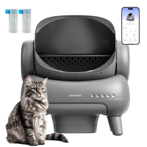 Neakasa M1 Open-Top Self Cleaning Cat Litter Box, Automatic Cat Litter Box with APP Control, Odor-Free Waste Disposal includes Trash Bags