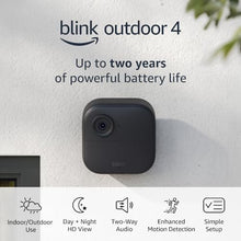 Load image into Gallery viewer, Blink Outdoor 4 (4th Gen) – Wire-free smart security camera, two-year battery life, two-way audio, HD live view, enhanced motion detection, Works with Alexa – 5 camera system
