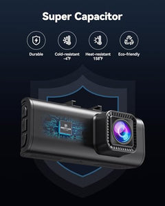 REDTIGER Dash Cam Front Rear, 4K/2.5K Full HD Dash Camera for Cars, Free 32GB Card, Built-in Wi-Fi GPS, 3.16” IPS Screen, Night Vision, 170°Wide Angle, WDR, 24H Parking Mode