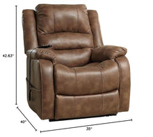 Load image into Gallery viewer, Signature Design by Ashley Yandel Faux Leather Electric Power Lift Recliner for Elderly, Brown
