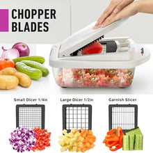 Load image into Gallery viewer, Mueller Pro-Series 10-in-1, 8 Blade Vegetable Chopper, Onion Mincer, Cutter, Dicer, Egg Slicer with Container, French Fry Cutter Potatoe Slicer, Home Essentials &amp; Kitchen Gadgets, Salad Chopper
