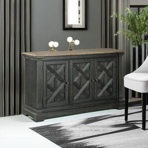 Signature Design by Ashley Tyler Creek Urban Farmhouse Dining Room Buffet or Server, Almost Black