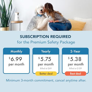 Furbo 360° Dog Camera + Nanny Bundle: Home Security & Dog Safety Alerts, Rotating Pet Treat Dispenser Camera with Speaker, Smart Home Indoor Cam w Phone App (Additional Subscription Required at Setup)