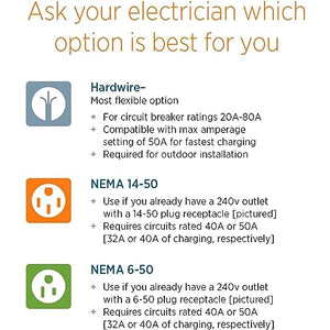 ChargePoint Home Flex Level 2 EV Charger J1772, Hardwired EV Fast Charge Station, Electric Vehicle Charging Equipment Compatible with All EV Models