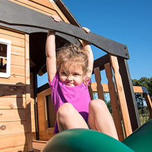 Load image into Gallery viewer, Backyard Discovery Canyon Creek All Cedar Wood Swing Set w/Grey Wave Slide, Playhouse w/Grill, Plastic Food, Picnic Area, Steering Wheel, Two Belt Swings, Rock Climbing Wall, Balcony, Deck, Web Swing
