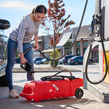 Load image into Gallery viewer, Scepter Flo N&#39; Go Duramax 14 Gallon Portable Gas Fuel Tank Container Caddy with LE Fluid Transfer Siphon Pump and 10 Foot Long Hose, Red
