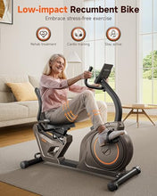 Load image into Gallery viewer, Niceday Recumbent Exercise Bike, Recumbent Bike for Home, Recumbent Stationary Bike 400LBS Weight Capacity, Magnetic Recumbent Bike with Smart APP, LCD Monitor, Heart Rate Handle
