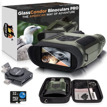 Load image into Gallery viewer, CREATIVE XP Pro Night Vision Binoculars - Digital Infrared, 4&quot; Screen, 2X Zoom - Essential Deer Hunting Accessories, Tactical Gear, Security Goggles, Military Grade - 32GB Card, Neck Strap, Case
