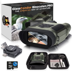 CREATIVE XP Pro Night Vision Binoculars - Digital Infrared, 4" Screen, 2X Zoom - Essential Deer Hunting Accessories, Tactical Gear, Security Goggles, Military Grade - 32GB Card, Neck Strap, Case