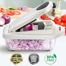 Load image into Gallery viewer, Mueller Pro-Series 10-in-1, 8 Blade Vegetable Chopper, Onion Mincer, Cutter, Dicer, Egg Slicer with Container, French Fry Cutter Potatoe Slicer, Home Essentials &amp; Kitchen Gadgets, Salad Chopper
