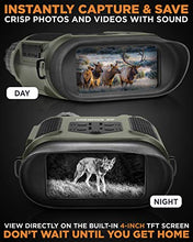 Load image into Gallery viewer, CREATIVE XP Pro Night Vision Binoculars - Digital Infrared, 4&quot; Screen, 2X Zoom - Essential Deer Hunting Accessories, Tactical Gear, Security Goggles, Military Grade - 32GB Card, Neck Strap, Case
