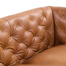 Load image into Gallery viewer, Poly &amp; Bark Essex Leather Couch – 89-Inch Sofa with Tufted Back - Full Grain Leather Couch with Feather-Down Topper On Seating Surfaces – Vintage Pure-Aniline Italian Leather – Cognac Tan
