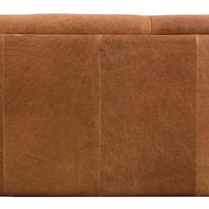 Poly & Bark Essex Leather Couch – 89-Inch Sofa with Tufted Back - Full Grain Leather Couch with Feather-Down Topper On Seating Surfaces – Vintage Pure-Aniline Italian Leather – Cognac Tan