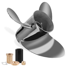 Load image into Gallery viewer, YOUNG PROPS 14 1/2 x 19 Stainless Steel Outboard Boat Propeller for Mercury Engine 135-300HP/Mercruiser Alpha One 14.5dia x 19 Pitch Hub Kits Included 15 Spline Tooth RH
