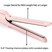 Load image into Gallery viewer, L&#39;ANGE HAIR Le Duo Grande 360° Airflow Styler | 2-in-1 Curling Wand &amp; Titanium Flat Iron Professional Hair Straightener and Curler with Cooling Air Vents to Lock in Style | Adjustable Temp (Blush)
