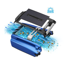 Load image into Gallery viewer, Betta SE Solar Powered Automatic Robotic Pool Skimmer Cleaner with 30-Hour Continuous Cleaning Battery Power and Re-engineered Twin Salt Chlorine Tolerant Motors (Blue)
