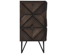 Load image into Gallery viewer, Signature Design by Ashley Chasinfield Urban Geometric Design TV Stand Fits TVs up to 70&quot;, 4 Cabinet Doors and 3 Adjustable Storage Shelves, Dark Brown
