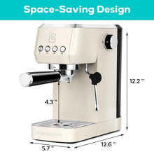 Load image into Gallery viewer, CASABREWS Espresso Machine 20 Bar, Stainless Steel Coffee Maker with Steam Milk Frother, Espresso Coffee Machine Cappuccino Latte Machine with 49oz Removable Water Tank, Creamy
