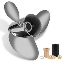 Load image into Gallery viewer, YOUNG PROPS 14 1/2 x 19 Stainless Steel Outboard Boat Propeller for Mercury Engine 135-300HP/Mercruiser Alpha One 14.5dia x 19 Pitch Hub Kits Included 15 Spline Tooth RH
