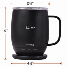 Load image into Gallery viewer, Nextmug - Temperature-Controlled, Self-Heating Coffee Mug (Black - 14 oz.)
