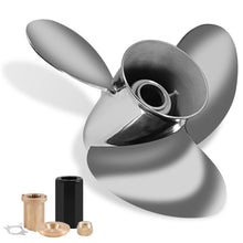 Load image into Gallery viewer, YOUNG PROPS 14 1/2 x 19 Stainless Steel Outboard Boat Propeller for Mercury Engine 135-300HP/Mercruiser Alpha One 14.5dia x 19 Pitch Hub Kits Included 15 Spline Tooth RH
