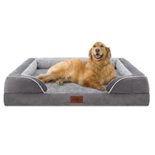 Load image into Gallery viewer, Comfort Expression Waterproof Orthopedic Foam Dog Beds for Extra Large Dogs, XL Dog Bed with Bolster, Washable Dog Bed Sofa Pet Bed with Removable Cover &amp; Non-Slip Bottom(X-large,Grey)
