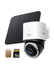 Load image into Gallery viewer, eufy Security 4G LTE Cam S330, 4K Cellular Solar Security Cameras Wireless Outdoor, Pan and Tilt, 4G and Wi-Fi Duo-mode, AI Tracking, with SIM Card and 32GB SD Card
