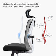 Load image into Gallery viewer, SIHOO M18 Ergonomic Office Chair for Big and Tall People Adjustable Headrest with 2D Armrest Lumbar Support and PU Wheels Swivel Tilt Function Black
