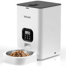 Load image into Gallery viewer, VOLUAS Automatic Cat Feeders - Timed Pet Feeder for Cats and Dogs with Dry Food Dispenser, Desiccant Bag, Programmable Portion Control, 4 Daily Meals, 10s Voice Recorder
