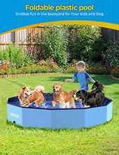 Load image into Gallery viewer, VISTOP Extra Large Foldable Dog Pool XXL, Hard Plastic Shell Portable Swimming Pool for Dogs Cats and Kids Pet Puppy Bathing Tub Collapsible Kiddie Pool (67inch.D x 11.8inch.H, Blue)
