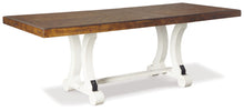 Load image into Gallery viewer, Signature Design by Ashley Valebeck Farmhouse Rectangular Extension Dining Table, Fits up to 8, White &amp; Brown
