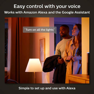 Philips Hue White & Color Ambiance BR30 LED Smart Bulbs, Bluetooth & Zigbee Compatible (Hue Hub Optional), Compatible with Alexa & Google Assistant, New Version, 4 Bulbs