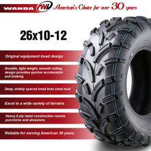 Load image into Gallery viewer, WANDA Set of 2 ATV/UTV Tires 26x10-12 /6PR P373-10258...
